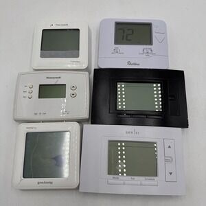 Lot Of 6 Smart Thermostats Mixed Emerson Sensi, Honeywell, Robert Shaw For Parts